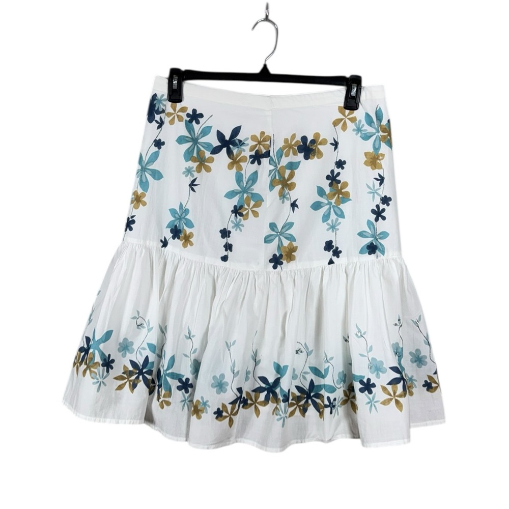 Womens Handmade Floral Tiered Skirt Size Large Bohemian Coastal Coquette Beachy